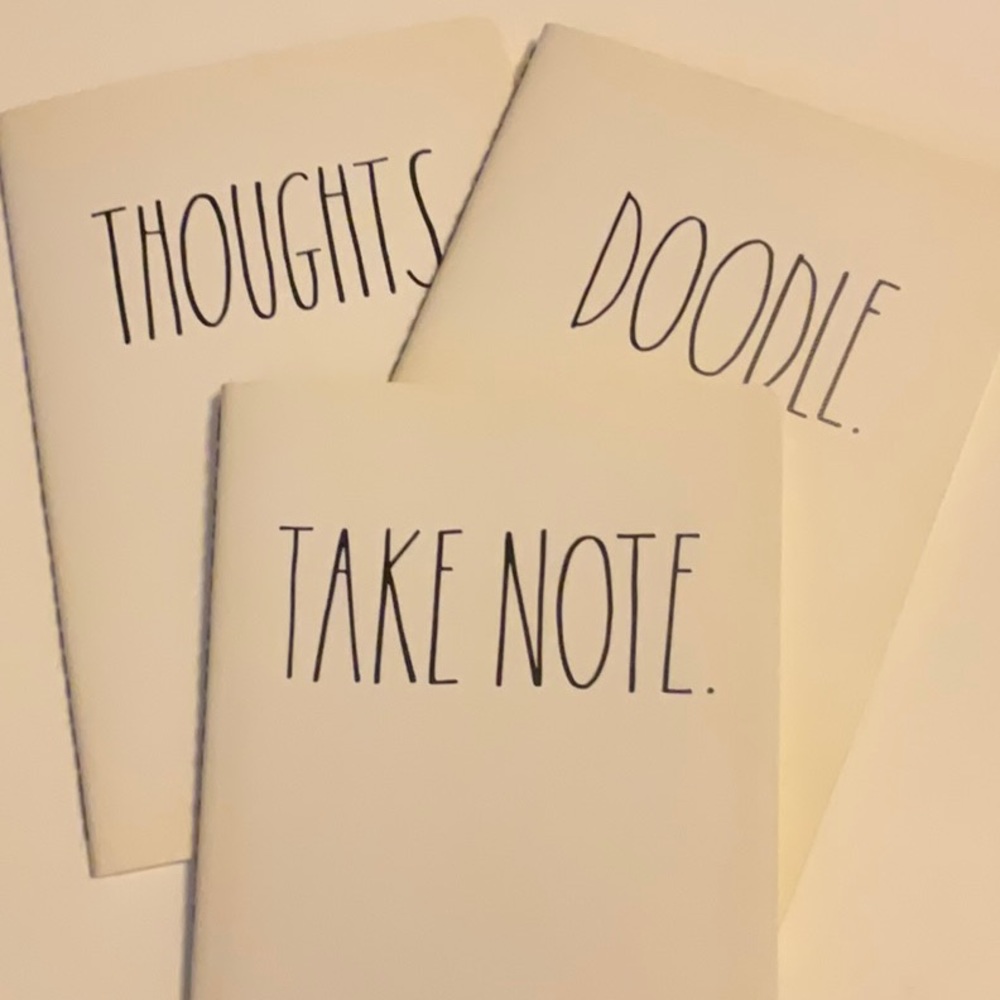 New Rae Dunn set of 3 notebooks 8.5” x 6”